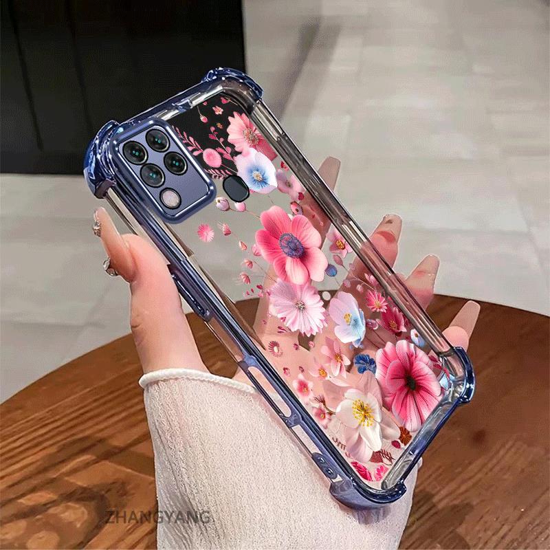 Ốp Lưng Cho infinix hot 10s Thẩm Mỹ Mạ Điện Chống Sốc Vỏ Điện Thoại Độ Nét Cao Và Đẹp Nhiều Màu Hoa Silicon TPU Mềm