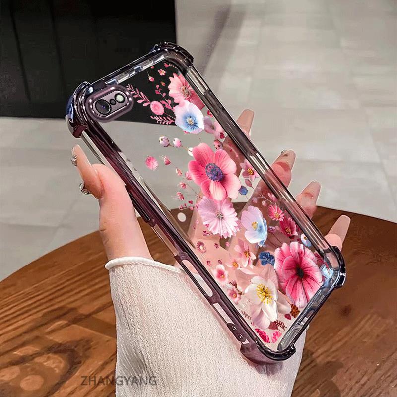 Ốp Lưng Cho iPhone 7 iPhone 8 iPhone 6 iPhone 6s Thẩm Mỹ Mạ Điện Chống Sốc Vỏ Điện Thoại Độ Nét Cao Và Đẹp Nhiều Màu Hoa Silicon TPU Mềm
