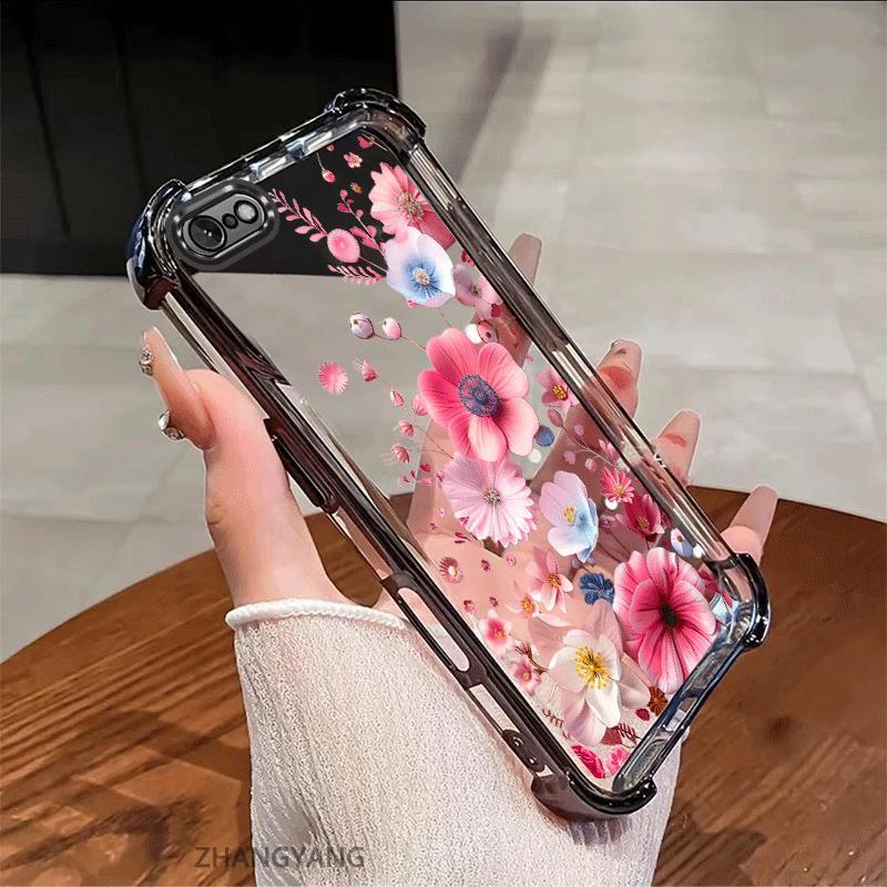 Ốp Lưng Cho iPhone 7 iPhone 8 iPhone 6 iPhone 6s Thẩm Mỹ Mạ Điện Chống Sốc Vỏ Điện Thoại Độ Nét Cao Và Đẹp Nhiều Màu Hoa Silicon TPU Mềm