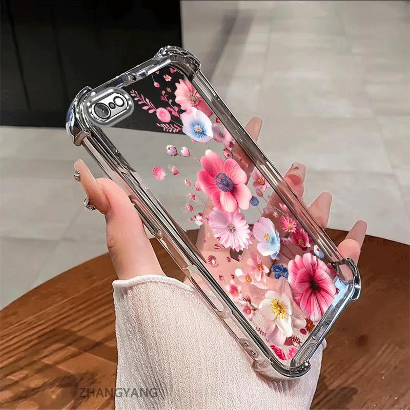 Ốp Lưng Cho iPhone 7 iPhone 8 iPhone 6 iPhone 6s Thẩm Mỹ Mạ Điện Chống Sốc Vỏ Điện Thoại Độ Nét Cao Và Đẹp Nhiều Màu Hoa Silicon TPU Mềm