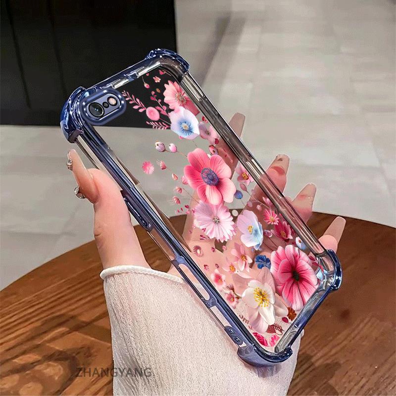 Ốp Lưng Cho iPhone 7 iPhone 8 iPhone 6 iPhone 6s Thẩm Mỹ Mạ Điện Chống Sốc Vỏ Điện Thoại Độ Nét Cao Và Đẹp Nhiều Màu Hoa Silicon TPU Mềm