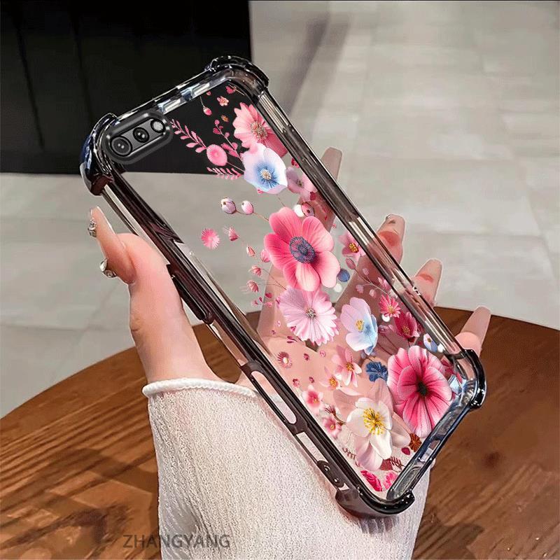 Ốp Lưng Cho Realme C2 Vỏ Điện Thoại Chống Sốc Mạ Điện Thẩm Mỹ Độ Nét Cao Và Đẹp Nhiều Màu Hoa Silicon TPU Mềm Trường Hợp