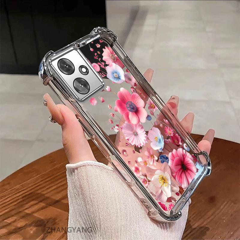 Ốp Lưng Cho OPPO A3X A3 Ốp Điện Thoại Chống Sốc Mạ Điện Thẩm Mỹ Độ Nét Cao Và Đẹp Nhiều Màu Hoa Silicon TPU Mềm