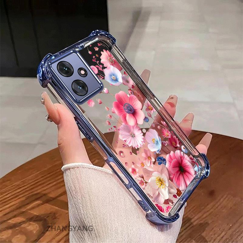 Ốp Lưng Cho OPPO A3X A3 Ốp Điện Thoại Chống Sốc Mạ Điện Thẩm Mỹ Độ Nét Cao Và Đẹp Nhiều Màu Hoa Silicon TPU Mềm