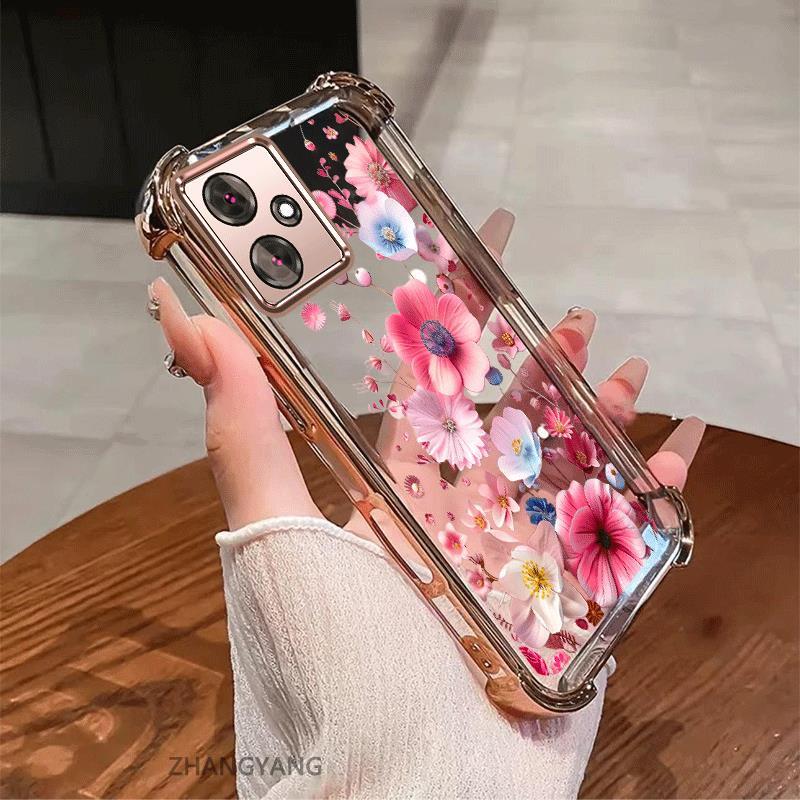 Ốp Lưng Cho OPPO A3X A3 Ốp Điện Thoại Chống Sốc Mạ Điện Thẩm Mỹ Độ Nét Cao Và Đẹp Nhiều Màu Hoa Silicon TPU Mềm