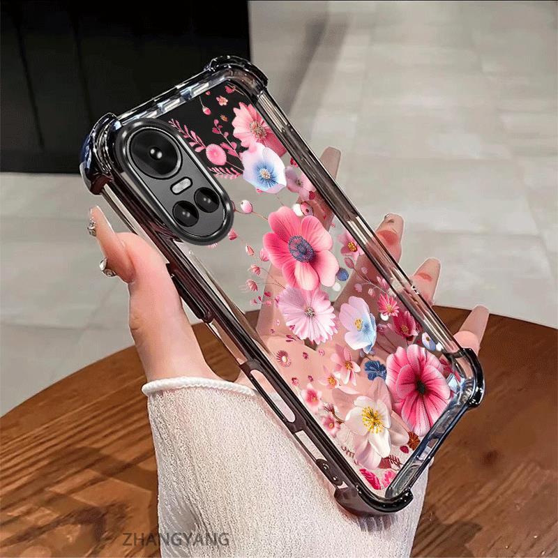Ốp Lưng Cho OPPO RENO 10 5G RENO 10 Pro 5G Vỏ Điện Thoại Chống Sốc Mạ Điện Thẩm Mỹ Độ Nét Cao Và Đẹp Nhiều Màu Hoa Silicon TPU Mềm