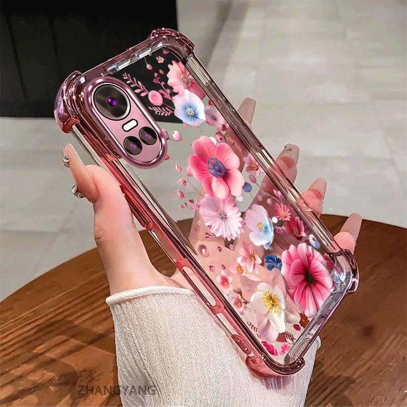 Ốp Lưng Cho OPPO RENO 10 5G RENO 10 Pro 5G Vỏ Điện Thoại Chống Sốc Mạ Điện Thẩm Mỹ Độ Nét Cao Và Đẹp Nhiều Màu Hoa Silicon TPU Mềm