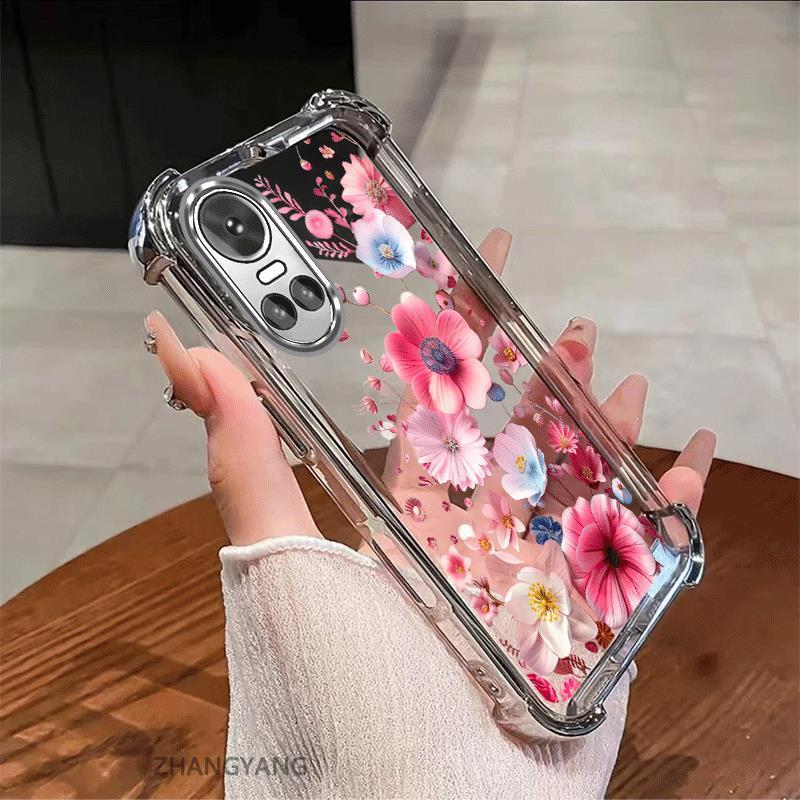 Ốp Lưng Cho OPPO RENO 10 5G RENO 10 Pro 5G Vỏ Điện Thoại Chống Sốc Mạ Điện Thẩm Mỹ Độ Nét Cao Và Đẹp Nhiều Màu Hoa Silicon TPU Mềm