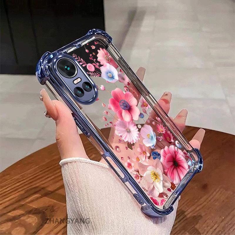 Ốp Lưng Cho OPPO RENO 10 5G RENO 10 Pro 5G Vỏ Điện Thoại Chống Sốc Mạ Điện Thẩm Mỹ Độ Nét Cao Và Đẹp Nhiều Màu Hoa Silicon TPU Mềm