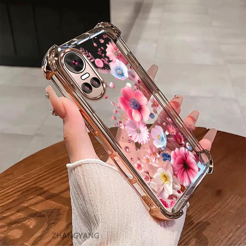 Ốp Lưng Cho OPPO RENO 10 5G RENO 10 Pro 5G Vỏ Điện Thoại Chống Sốc Mạ Điện Thẩm Mỹ Độ Nét Cao Và Đẹp Nhiều Màu Hoa Silicon TPU Mềm