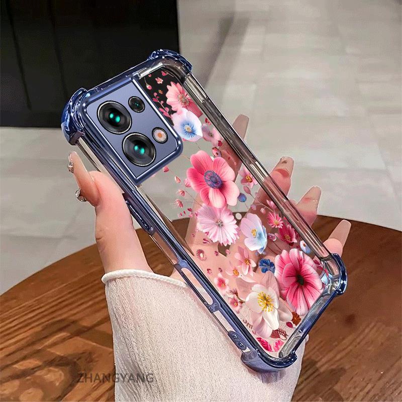 Ốp Lưng Cho OPPO Reno 9 5G Reno 9 Pro 5G Ốp Điện Thoại Chống Sốc Mạ Điện Thẩm Mỹ Độ Nét Cao Và Đẹp Nhiều Màu Hoa Silicon TPU Mềm