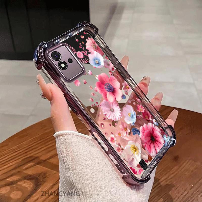 Ốp Lưng Cho Realme C11 2021 C20 C11 2020 Ốp Điện Thoại Chống Sốc Mạ Điện Thẩm Mỹ Độ Nét Cao Và Đẹp Nhiều Màu Hoa Silicon TPU Mềm Trường Hợp