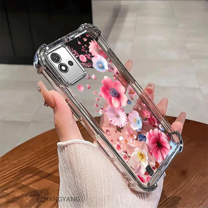 Ốp Lưng Cho Realme C11 2021 C20 C11 2020 Ốp Điện Thoại Chống Sốc Mạ Điện Thẩm Mỹ Độ Nét Cao Và Đẹp Nhiều Màu Hoa Silicon TPU Mềm Trường Hợp