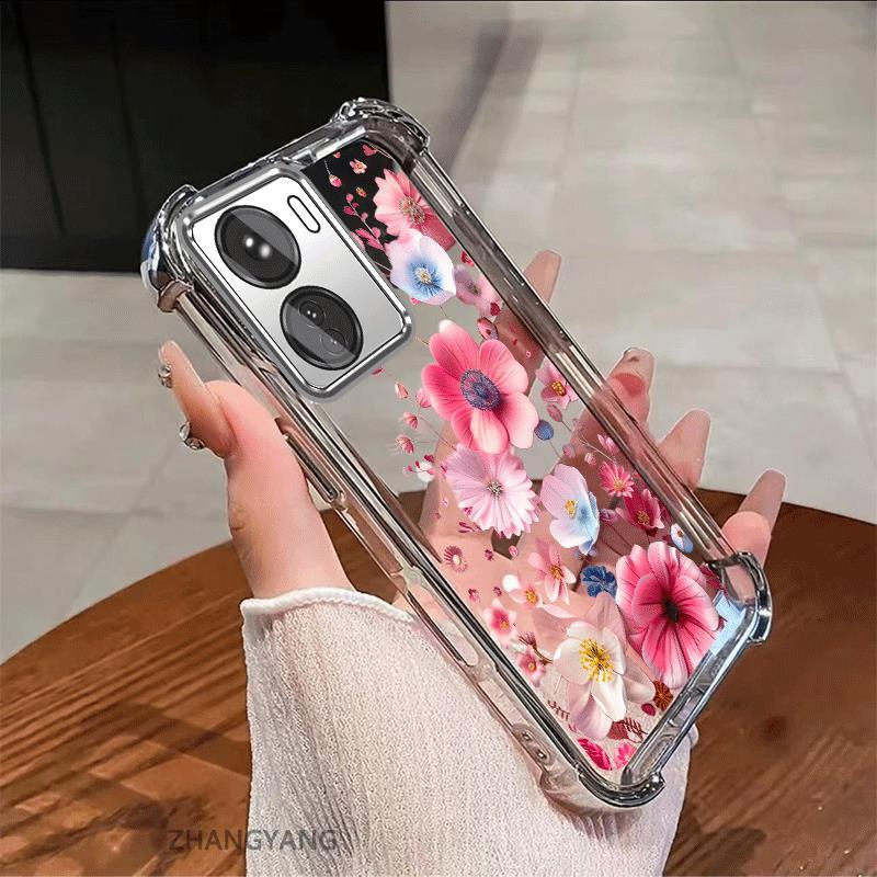 Ốp Lưng Cho Redmi 13C Thẩm Mỹ Mạ Điện Chống Sốc Vỏ Điện Thoại Độ Nét Cao Và Đẹp Nhiều Màu Hoa Silicon TPU Mềm