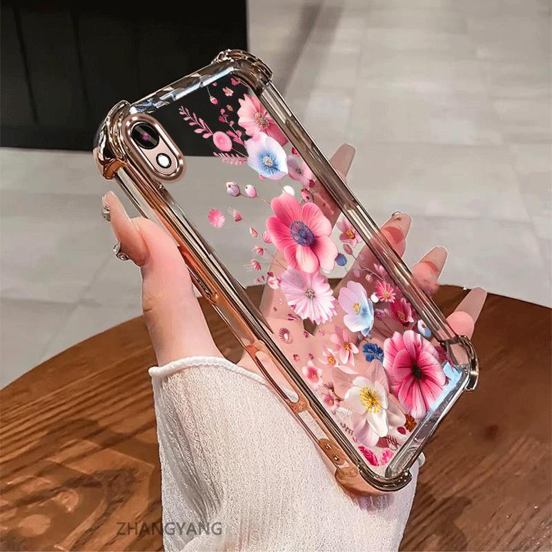 Ốp Lưng Dành Cho vivo Y91C Y93 Y1S Ốp Điện Thoại Chống Sốc Mạ Điện Thẩm Mỹ Độ Nét Cao Và Đẹp Nhiều Màu Hoa Silicon TPU Mềm