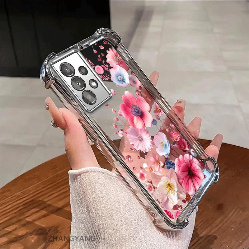 Ốp Lưng Dành Cho Samsung A32 4G A32 5G A52 Ốp Điện Thoại Chống Sốc Mạ Điện Thẩm Mỹ Độ Nét Cao Và Đẹp Nhiều Màu Hoa Silicon TPU Mềm