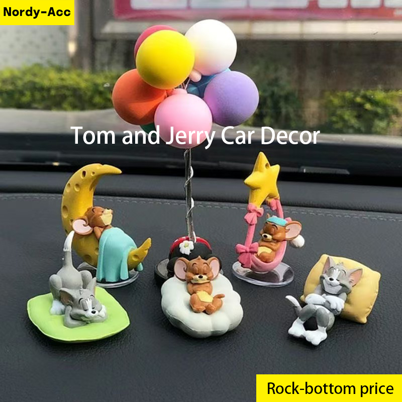 Tom Và Jerry Trang Trí Xe Hơi Đáng Yêu Búp Bê Handmade Để Bàn Đồ Trang Trí Phụ Kiện Trang Trí Nhỏ