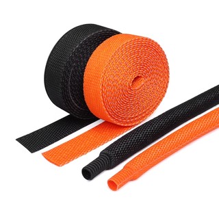 PET Bện Cáp Tay Ống Co Nhiệt Cách Nhiệt Chống Cháy PET Dây Tự Động Tổ Chức Dây Bọc Vỏ Bảo Vệ ID 6 ~ 50mm