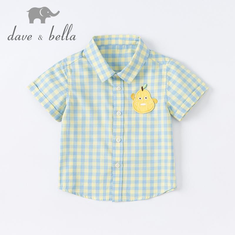 Dave Bella Bé Trai Áo Polo Cho Trẻ Em Kẻ Sọc Áo Sơ Mi Trẻ Em Ca Rô Tay Ngắn Mùa Hè Áo Sơ Mi Polo DB2221524