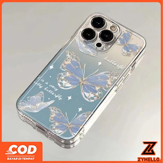 Ốp Lưng Cho OPPO Reno 15F Reno 14F Reno 14 Pro Reno 13F Reno12 F Reno 11F Reno 10 Reno 8Z Reno 7Z Reno 8T 5G Reno 6z Vỏ Điện Thoại TPU Chống Sốc Bướm Màu Xanh gradient Đẹp