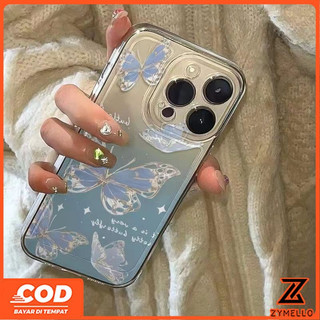 Ốp Lưng Cho OPPO Reno 15F Reno 14F Reno 14 Pro Reno 13F Reno12 F Reno 11F Reno 10 Reno 8Z Reno 7Z Reno 8T 5G Reno 6z Vỏ Điện Thoại TPU Chống Sốc Bướm Màu Xanh gradient Đẹp