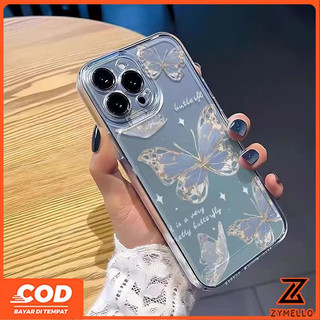 Ốp Lưng Cho OPPO Reno 15F Reno 14F Reno 14 Pro Reno 13F Reno12 F Reno 11F Reno 10 Reno 8Z Reno 7Z Reno 8T 5G Reno 6z Vỏ Điện Thoại TPU Chống Sốc Bướm Màu Xanh gradient Đẹp