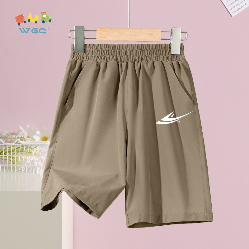 W.G.Q  Quần short bé trai , vải khô nhanh, dáng rộng thoải mái, thoáng khí nhẹ, có túi lớn và in