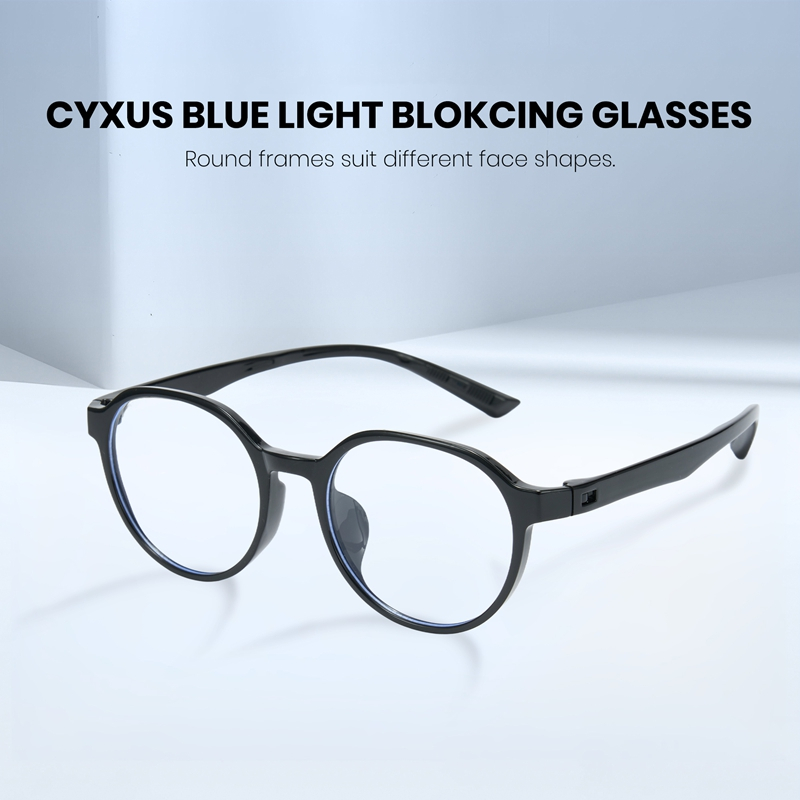 Cyxus Kính Bảo Vệ Mắt Cho Teen Chống Ánh Sáng Xanh Gọng Tròn TR90 Phong Cách Hàn Quốc Nhẹ Đẹp Dùng Máy Tính Hàng Ngày 6034