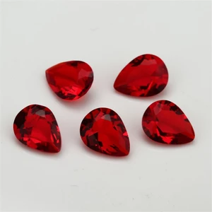 200 Chiếc 100 Quả Lê Garnet Màu Rời Thủy Tinh Đá Quý Tổng Hợp Cho Trang Sức DIY 3x5 ~ 10x12mm