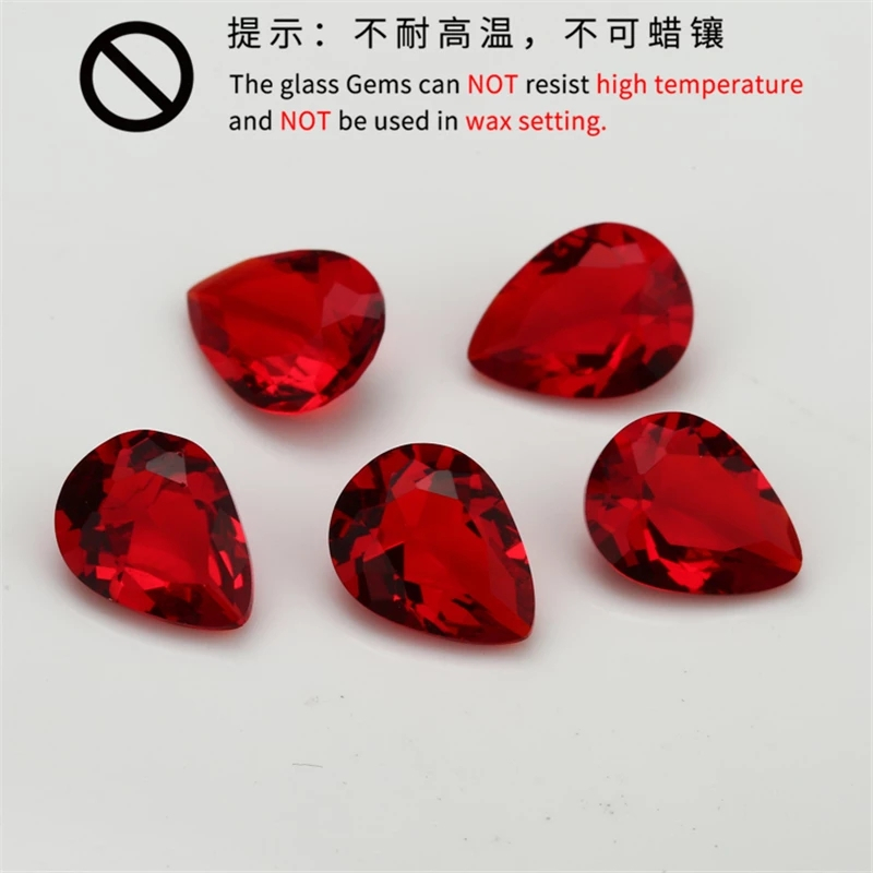 200 Chiếc 100 Quả Lê Garnet Màu Rời Thủy Tinh Đá Quý Tổng Hợp Cho Trang Sức DIY 3x5 ~ 10x12mm