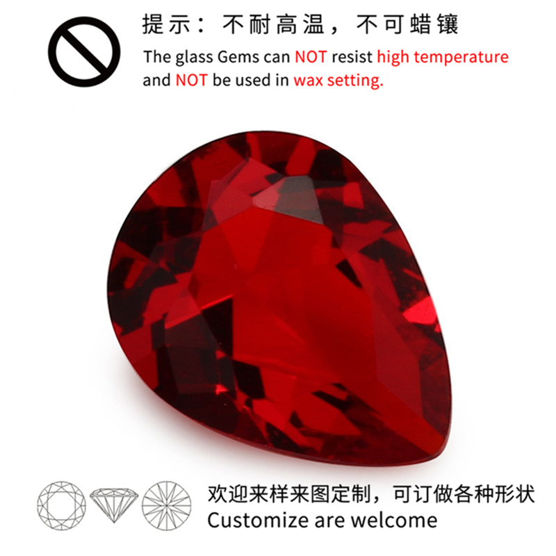 200 Chiếc 100 Quả Lê Garnet Màu Rời Thủy Tinh Đá Quý Tổng Hợp Cho Trang Sức DIY 3x5 ~ 10x12mm