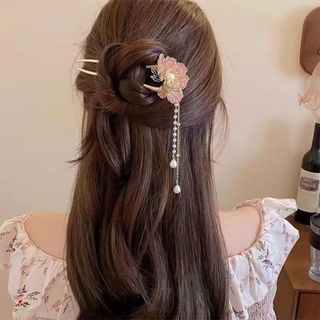 Que Tóc ASDFGER, Mặt Dây Chuyền Truyền Thống Kẹp Tóc Hình Chữ U, Vintage Hợp Kim Trung Quốc Tua Rua Hoa Bun Dụng Cụ Updos Mũ Đội Đầu Dành Cho Nữ
