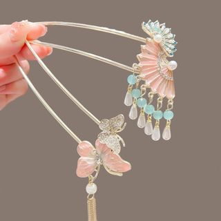 Que Tóc ASDFGER, Mặt Dây Chuyền Truyền Thống Kẹp Tóc Hình Chữ U, Vintage Hợp Kim Trung Quốc Tua Rua Hoa Bun Dụng Cụ Updos Mũ Đội Đầu Dành Cho Nữ