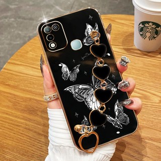 YBD Ốp Điện Thoại Cho infinix Hot 10 Chơi Hot 11 Chơi X688B X688C Xử Lý Vòng Tay Tình Yêu Sợi Lông Bướm Vỏ Mạ Điện