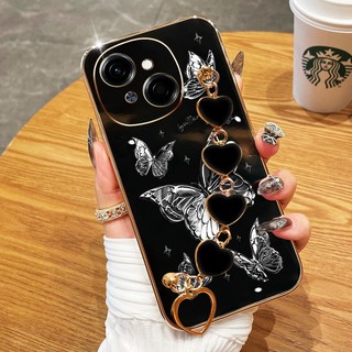 Ốp Điện Thoại YBD Cho Tecno Spark GO 1S Spark GO 1 Spark Go 2025 POP 9 4G KL4h Xử Lý Vòng Tay Tình Yêu Sợi Lông Bướm Vỏ Mạ Điện