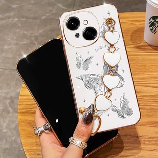 Ốp Điện Thoại YBD Cho Tecno Spark GO 1S Spark GO 1 Spark Go 2025 POP 9 4G KL4h Xử Lý Vòng Tay Tình Yêu Sợi Lông Bướm Vỏ Mạ Điện
