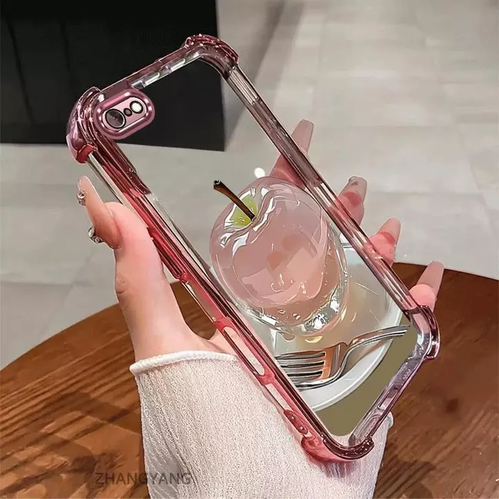 Ốp Lưng Cho iPhone 7 iPhone 8 iPhone 6 iPhone 6s Mạ Điện Chống Sốc Vỏ Điện Thoại Thẩm Mỹ Độ Nét Cao Pha Lê Thiết Kế Mới Dễ Thương Hình apple Silicon TPU Mềm