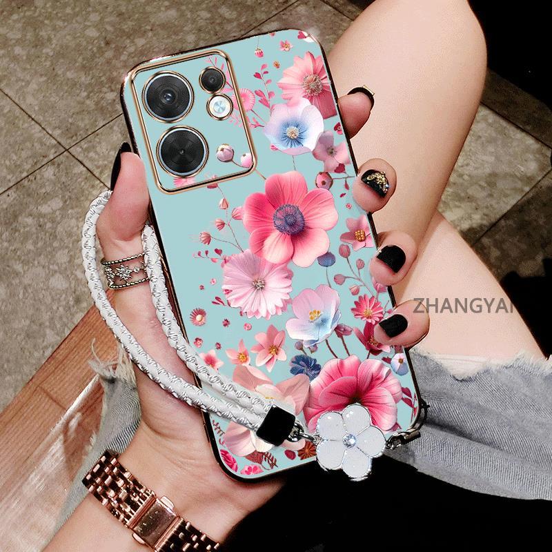 Ốp Lưng Dành Cho infinix smart 9 hot 50i Mạ Điện Silicon TPU Chống Rơi Vỏ Điện Thoại Mới Thiết Kế Thẩm Mỹ Hoạt Hình Dễ Thương Với Hoa Văn Nhiều Màu Sắc Và Dây Miễn Phí