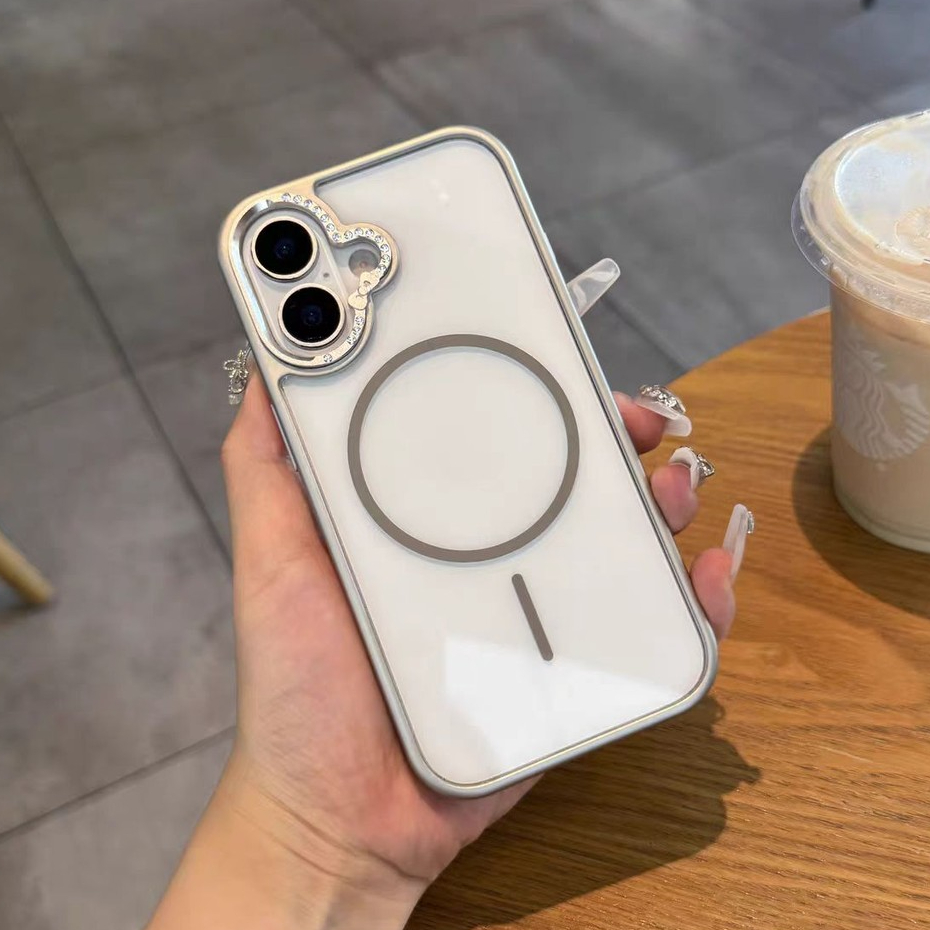 Bộ nơ có khung kim cương cứng tương thích với 13 pro max 14 pro max 15 pro max 16 pro max 16 pro max 16plus 14plus 15plus