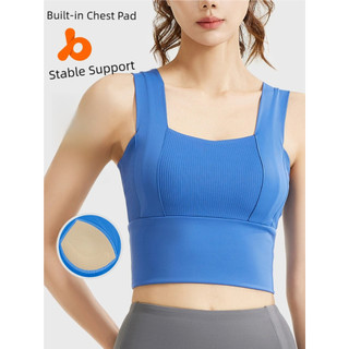 Áo ngực thể thao Tấm lót ngực cố định Chống sốc thoáng khí 82,5% Polyster 17,5% Chất liệu Spandex