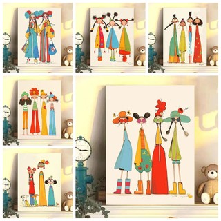 MOZI ✨40 * 50cm / 30 * 40cm Dopamine Nhân Vật Hoạt Hình Kỹ Thuật Số Tranh Sơn Dầu Tự Làm Handmade Làm Đầy Tranh Sơn Màu Tranh Handmade Tranh Kỹ Thuật Số Tranh Acrylic Tranh Sơn Dầu Tranh Trang Trí
