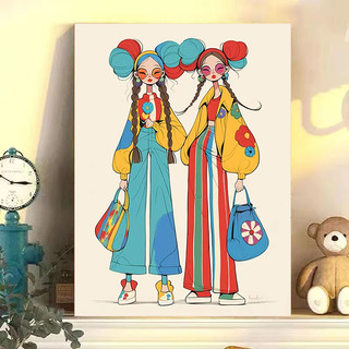 MOZI ✨40 * 50cm / 30 * 40cm Dopamine Nhân Vật Hoạt Hình Kỹ Thuật Số Tranh Sơn Dầu Tự Làm Handmade Làm Đầy Tranh Sơn Màu Tranh Handmade Tranh Kỹ Thuật Số Tranh Acrylic Tranh Sơn Dầu Tranh Trang Trí