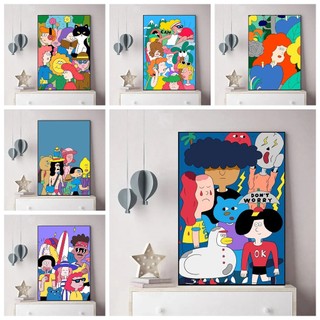 MOZI ✨40 * 50cm / 30 * 40cm tranh số hóa tranh tô màu theo số Dopamine Hoạt Hình Kỹ Thuật Số Tranh tranh sơn dầu số hoábộ tô màu theo số