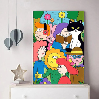 MOZI ✨40 * 50cm / 30 * 40cm tranh số hóa tranh tô màu theo số Dopamine Hoạt Hình Kỹ Thuật Số Tranh tranh sơn dầu số hoábộ tô màu theo số