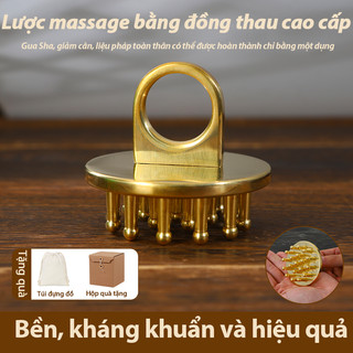 Đồng thau Kinh Tuyến Bàn Chải Đầu Massage Lược Cạo Da Đầu Nhào Bụng Mở Vòng Lưng Đồng Thau Kinh Tuyến Bàn Chải Massage