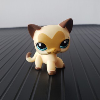 Littlest Pet Shop LPS 3573 Trái Tim Mặt Tan Tóc Ngắn Mèo Nâu Tai Kitty Đồ Chơi