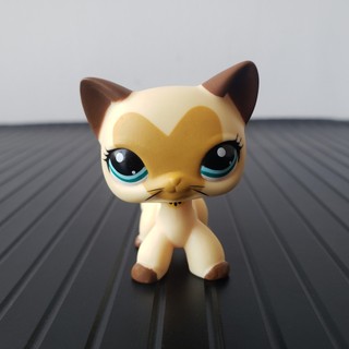 Littlest Pet Shop LPS 3573 Trái Tim Mặt Tan Tóc Ngắn Mèo Nâu Tai Kitty Đồ Chơi