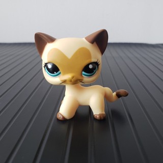 Littlest Pet Shop LPS 3573 Trái Tim Mặt Tan Tóc Ngắn Mèo Nâu Tai Kitty Đồ Chơi