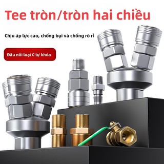 Đầu nối nhanh, ống khí tự khóa, phụ kiện máy nén khí hai chiều, ống mềm bọc toàn bộ, loại chống TEIX