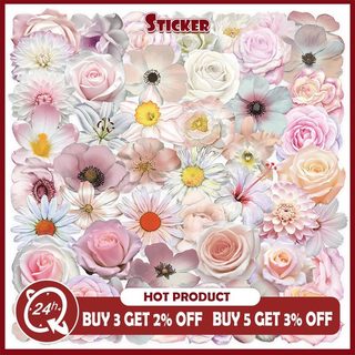 Bộ 50 Hoa Hồng Đẹp PET Miếng Dán Chống Thấm Nước Chống Dầu Trong Suốt Miếng Dán DIY Sách Điện Thoại